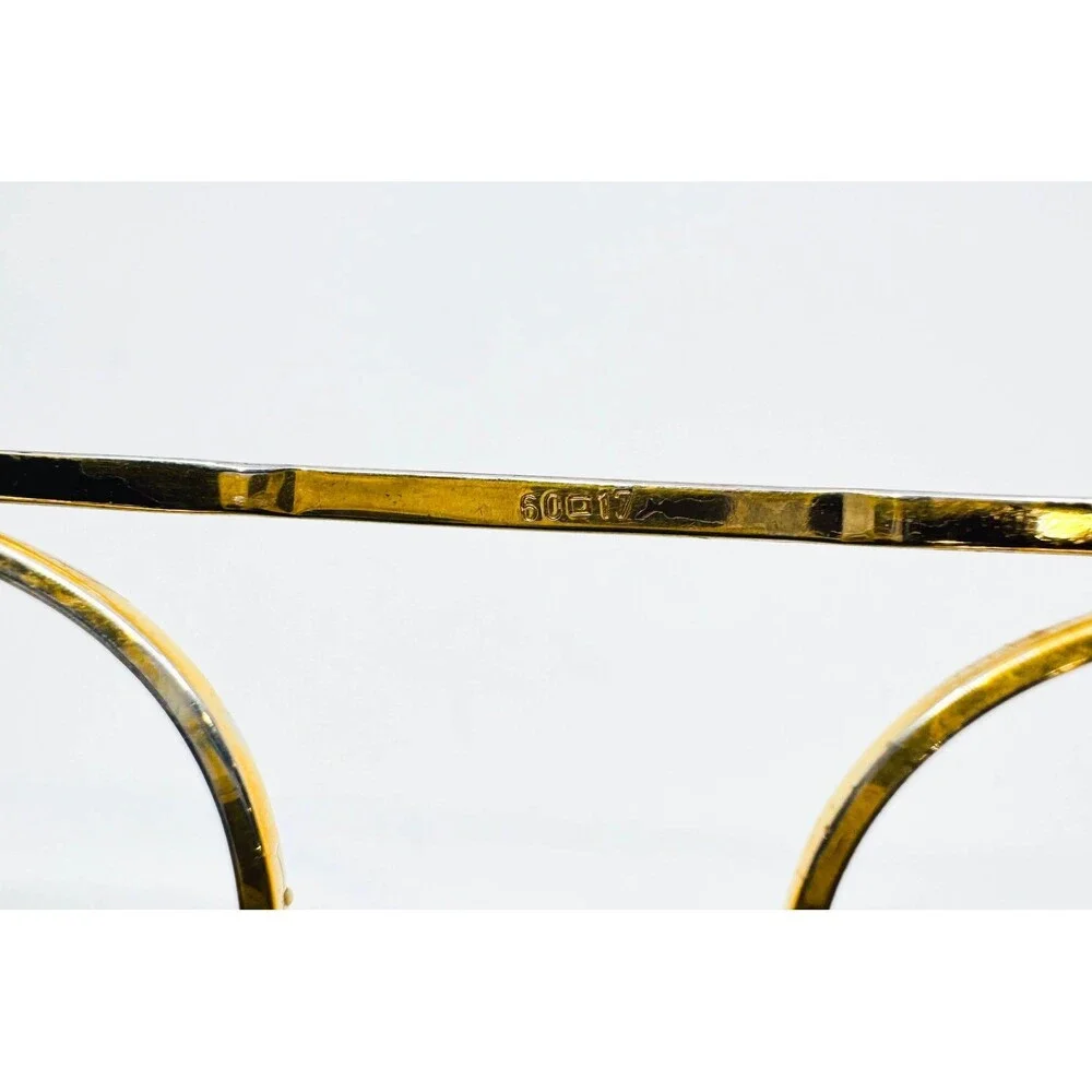 Bally Eyeglasses Men Gold Aviator Double Bridge Vintage 58-16-140